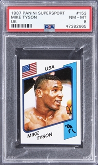 1986-87 Panini Supersport (Italy/UK) #153 Mike Tyson Rookie Card – PSA NM-MT 8